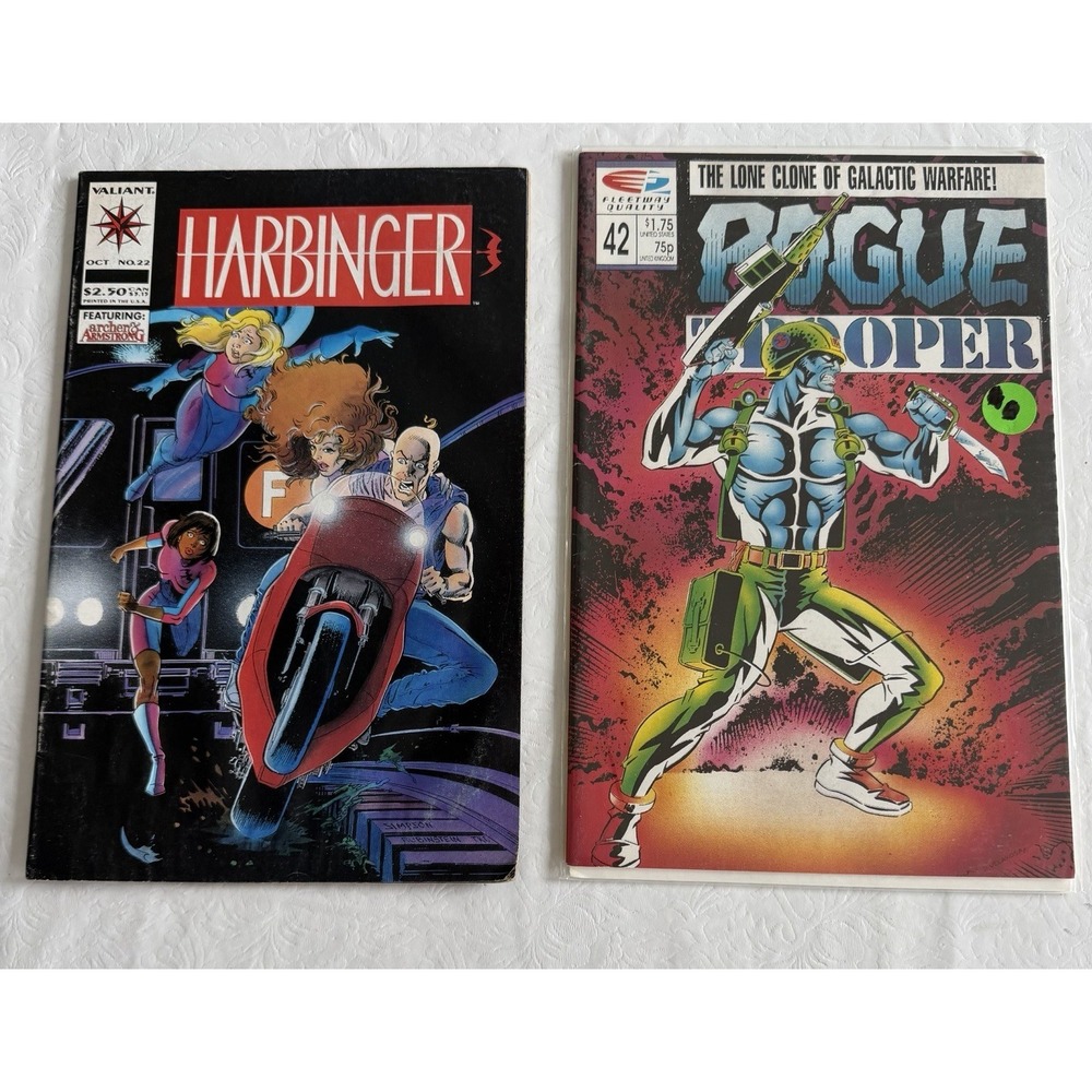 Lot‎ of 2 Vintage Comic Books – Harbinger #22 & Rogue Trooper #42